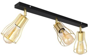 Bodové svietidlo TUBE 3xE27/15W/230V zlatá/čierna