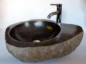 Indera The lavabo Slice Avocado 57039 Umývadlo z prírodného riečneho kameňa