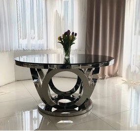 OKRÚHLY JEDÁLENSKÝ STÔL SABRIEL NEREZ + SKLO 150 cm