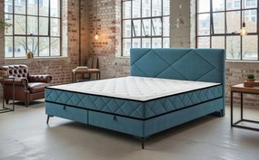 Posteľ Parana 160x200 cm, modrá aqua zamatová látka