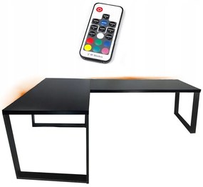 Písací Stôl Roh. Loft Top Čierna 180x120x2,8 Model 1