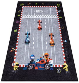 Prateľný protišmykový koberec JUNIOR 52108.801 Pretekári Formula 1, sivý