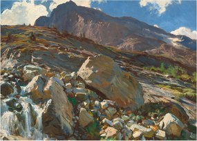 Sklenený obraz - John Singer Sargent, Simplon Pass, reprodukcia (70x50 cm)