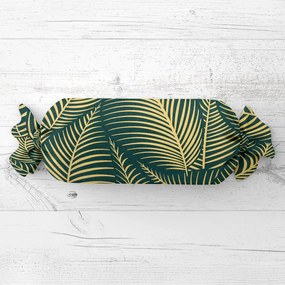 Biante Vankúš valec bonbon Sandra SA-569 Veľké béžové listy na zelenom 15x80 cm