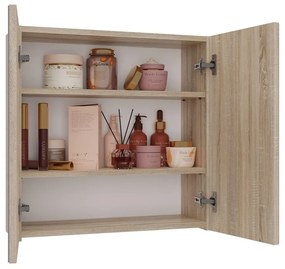 Závěsná koupelnová skříňka POLA 2 se zrcadlem dub sonoma