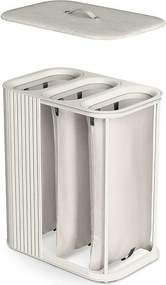 Béžový bambusový kôš na bielizeň 3x30 l Tota Trio Luxe – Joseph Joseph