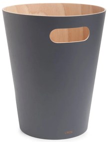 Tmavosivý drevený odpadkový kôš 7,5 l Woodrow – Umbra