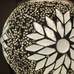 Marocká lampa  mozaika BLACK & WHITE Branches - burner 37*15