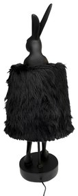 Animal Rabbit Fur stolová lampa čierno-zlatá