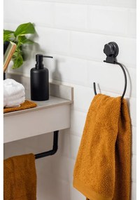 Čierny samodržiaci nástenný držiak na osušky Compactor Bestlock Black Belt And Towel Support