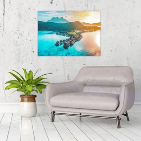 Sklenený obraz - Bora Bora (70x50 cm)