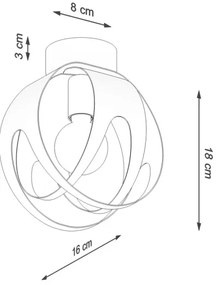 Sollux SL.1086 - Prisadený luster TULOS 1xE27/60W/230V čierna