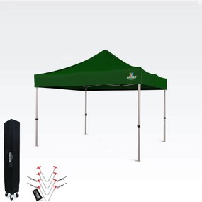 BRIMO Záhradný Altánok Skladací 3x3m | Prémiová UV/PVC Ochrana | Pevná Konštrukcia BRIMO | Rýchle Skladanie Bez Náradia - bez stien - Zelená 35