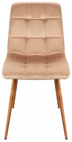Sametová jídelní židle Mila D béžová/dub