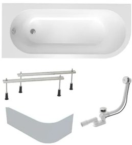 Asymetrická vaňa Laguna Rajka 170x72,5 cm akrylát ľavá SIKOVRAJ170LANP, 1 ks