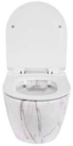 Rea CARLOS Aiax - závesná WC misa Rimless 49x37 s pomaly-padajúcim sedátkom, biela, REA-C6385