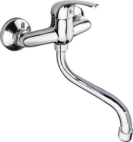 Mereo, Mereo Drezová nástenná batéria, Lila, 150 mm, s ramienkom rúrkovým ø 18 mm - 300 mm, chróm, MER-CBEE30106