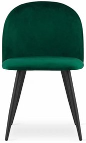 Stolička BELLO - zelený zamat / čierne nohy