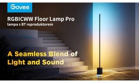 Govee - LED Stojacia lampa s reproduktorom Pro RGBICWW Wi-Fi + DO