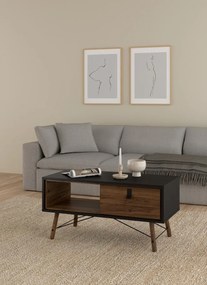 Konferenční stolek Rainy 102 cm černý/ořech tmavý