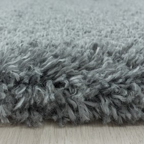 Ayyildiz, Kusový koberec Fluffy Shaggy 3500 light grey kruh, 200x200 (priemer) kruh, šedá, obývacia izba