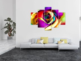 Obraz - Farebná ruža (150x105 cm)