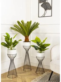 Kovový kvetináč LOFT 68x20 cm čierna/biela