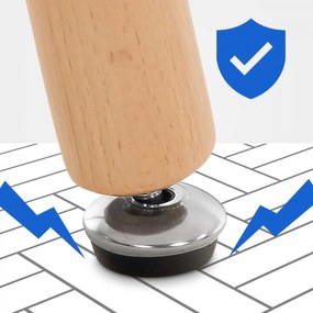 Stôl drevený Viborg 60 natura / čierna - v75 x 60 x 60 cm