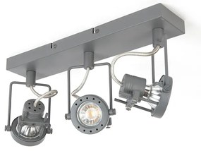 Priemyselné bodové svetlo antracit 3-svetlo otočné a nakloniteľné - Suplux