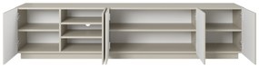 TV skrinka Asha 200 cm päťdverová s ryhovanými dvierkami - kašmír