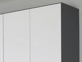 Šatníková skriňa Gamma, tmavo šedá/biela