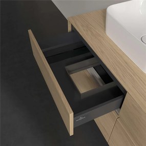 VILLEROY &amp; BOCH Collaro závesná skrinka pod umývadlo na dosku (umývadlo vľavo), 4 zásuvky, 1200 x 500 x 548 mm, Nordic Oak, C09800VJ