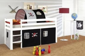 Detská vyvýšená posteľ DOMČEK zelenooranžovom - BIELA