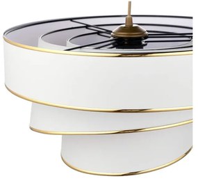 Závesné svietidlo v bielo-zlatej farbe s textilným tienidlom ø 40 cm Couper – Opviq lights