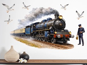 Vlak Orient express textilní prelepiteľná nálepka na stenu hárok 75 x 50 cm