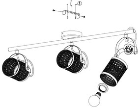 Eglo 43495 - Bodové svietidlo RUSCOMB 3xE27/10W/230V