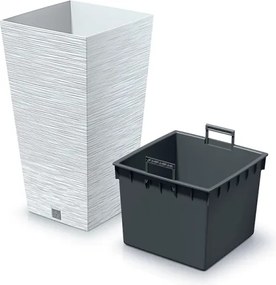 Plastový kvetináč DFSH350 34,5 cm - biela