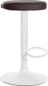 Barová stolička Ponte - koženka, biely rám - Hnedá