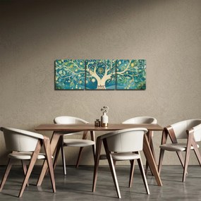 Obraz – Magický strom so špirálami (s hodinami) (90x30 cm)