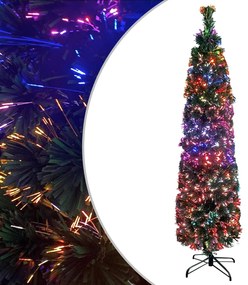 Umelý úzky vianočný stromček s podstavcom 240 cm optické vlákno 328447