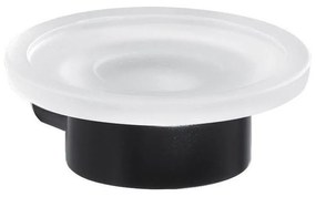 Gedy - Nástenná mydelnička PIRENEI mliečne sklo/matná čierna