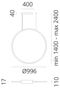 Artemide 1993210APP - LED Stm. luster na lanku DISCOVERY LED/71W/230V antracit
