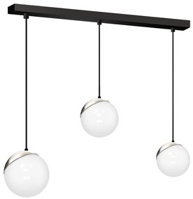 Závesné svietidlo Sfera, 3x biele sklenené tienidlo, b/ch