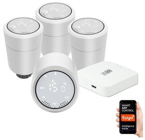Immax Neo 07732C-SADA 4x Termostatická hlavica+ BRIDGE PRO v3 2xAA/3V Wi-Fi Tuya IM1057