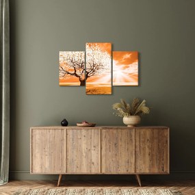 Oranžový obraz stromu (90x60 cm)