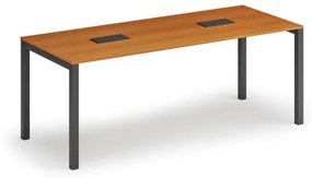Stôl SQUARE 2000 x 800 x 750, čerešňa + 2x stolná zásuvka TYP V, čierna