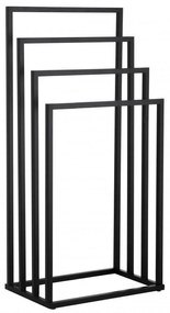 Erga Lonia, štvorramenný vešiak na uteráky 45x29x94 cm, čierna matná, ERG-YKA-P.LONIA4-BLK