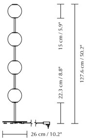 LED stmievateľná stojacia lampa so skleneným tienidlom v mosadznej farbe (výška 128 cm) Audrey Floor – UMAGE