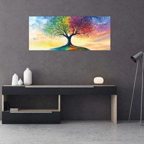 Obraz – Maľovaný strom ročných období (120x50 cm)