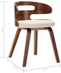 Petromila Jedálenské stoličky 4 ks krémové ohýbané drevo a umelá koža